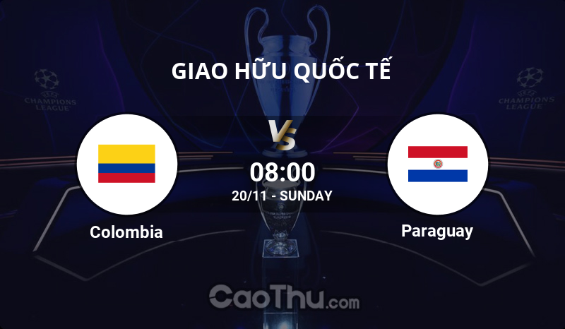 Nhận định kèo bóng đá, dự đoán kết quả trận đấu Colombia vs Paraguay, 08h00 ngày 20/11