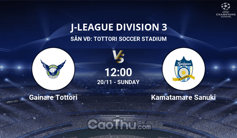 Nhận định kèo bóng đá, dự đoán kết quả trận đấu Gainare Tottori vs Kamatamare Sanuki, 12h00 ngày 20/11