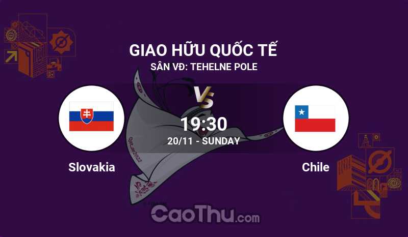 Nhận định kèo bóng đá, dự đoán kết quả trận đấu Slovakia vs Chile, 19h30 ngày 20/11